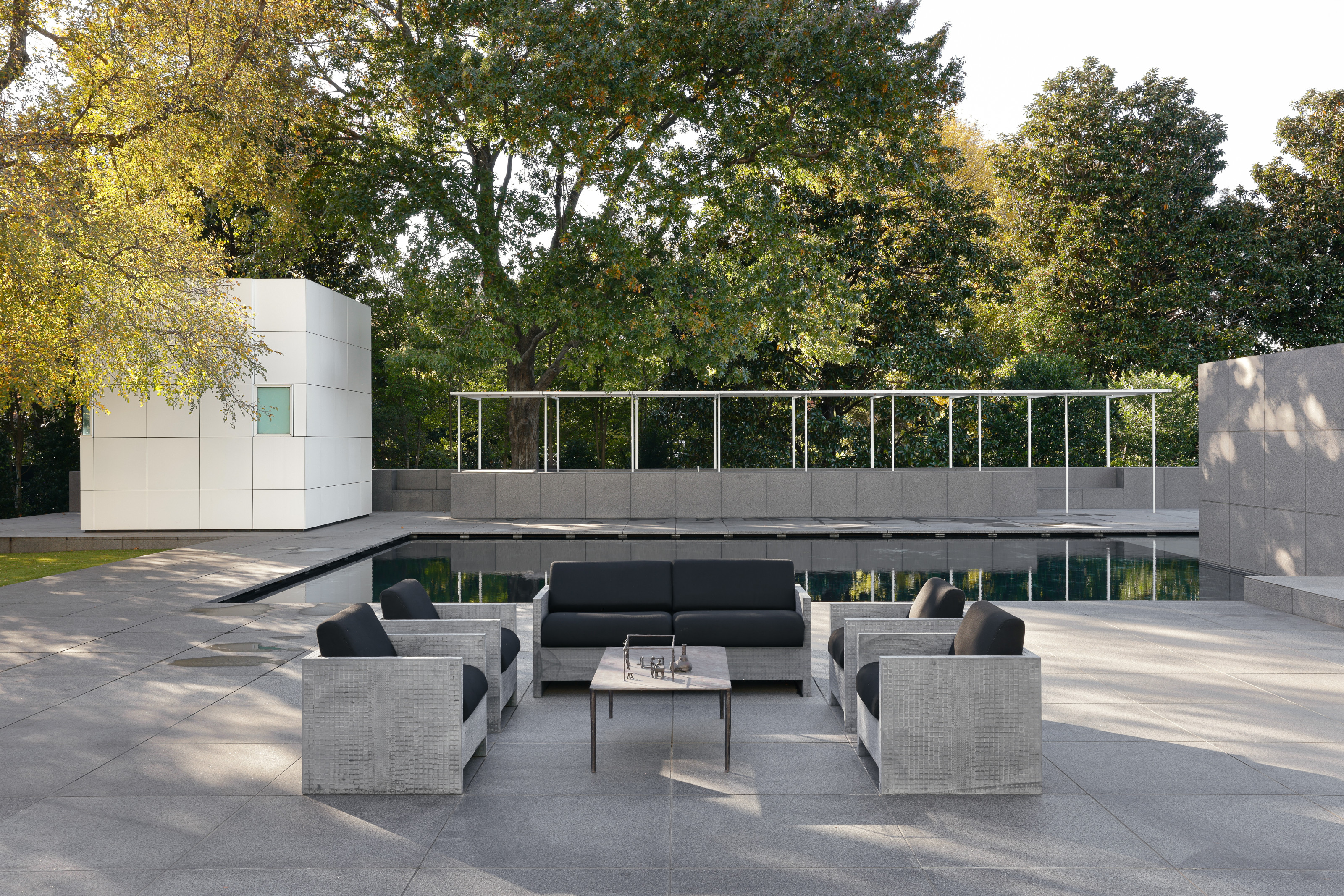 The Rachofsky House sits on a black granite podium