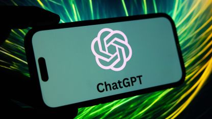 The ChatGPT virtual assistant logo on a smartphone.