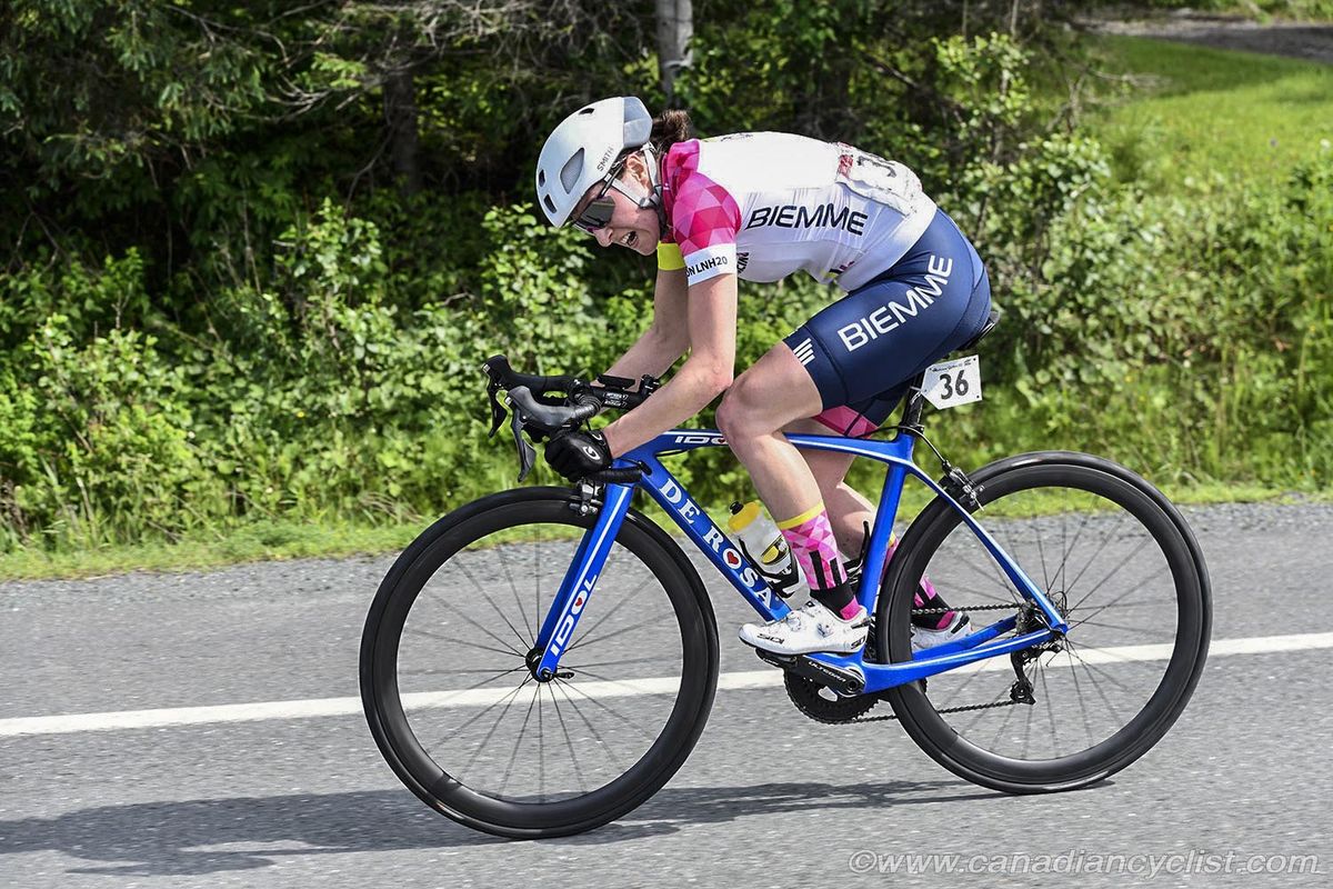 Kinley Gibson (The Cyclery Racing) attacks