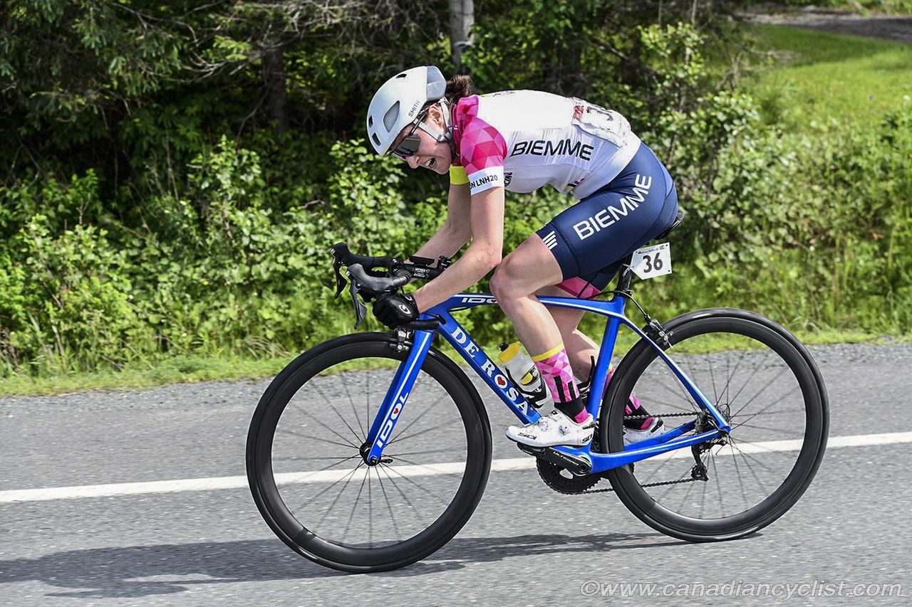 Kinley Gibson (The Cyclery Racing) attacks