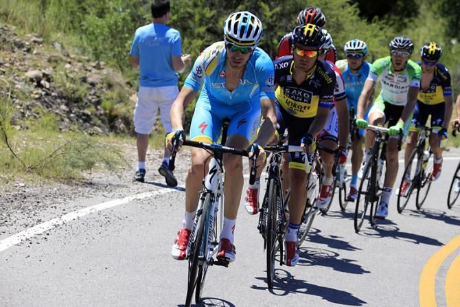 Alessandro Vanotti&nbsp;(Astana) sets tempo in the peloton.