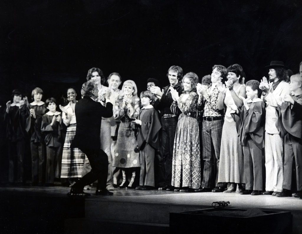 Leonard Bernstein and the cast of &quot;Mass&quot; during &quot;Mass&quot; - Opening Night at The Opera House at JFK Center for the Performing Arts in Washington, DC