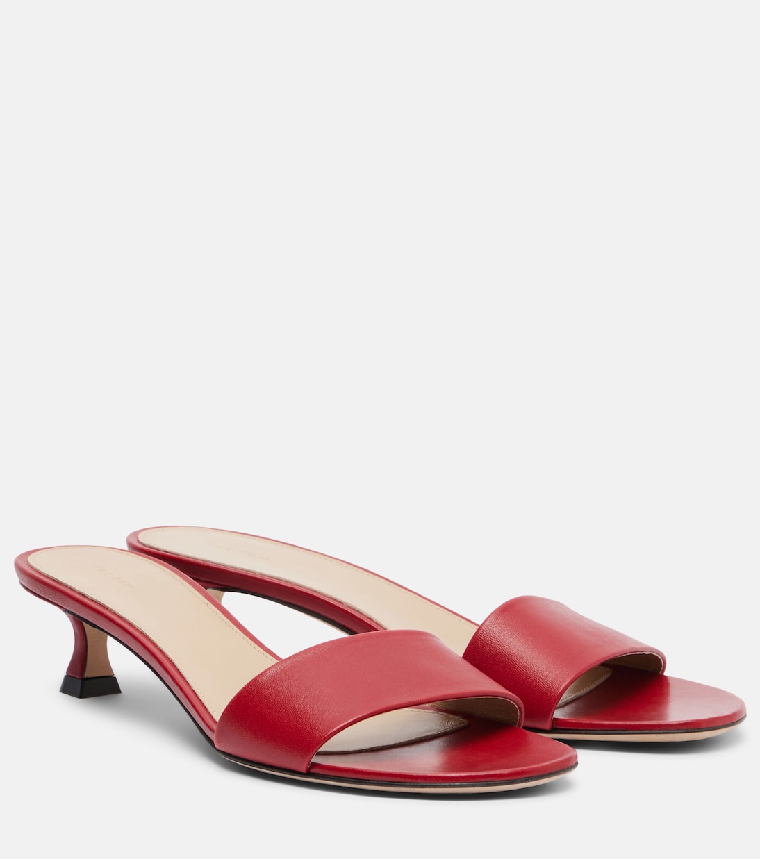 Combo Leather Slides in Red - the Row