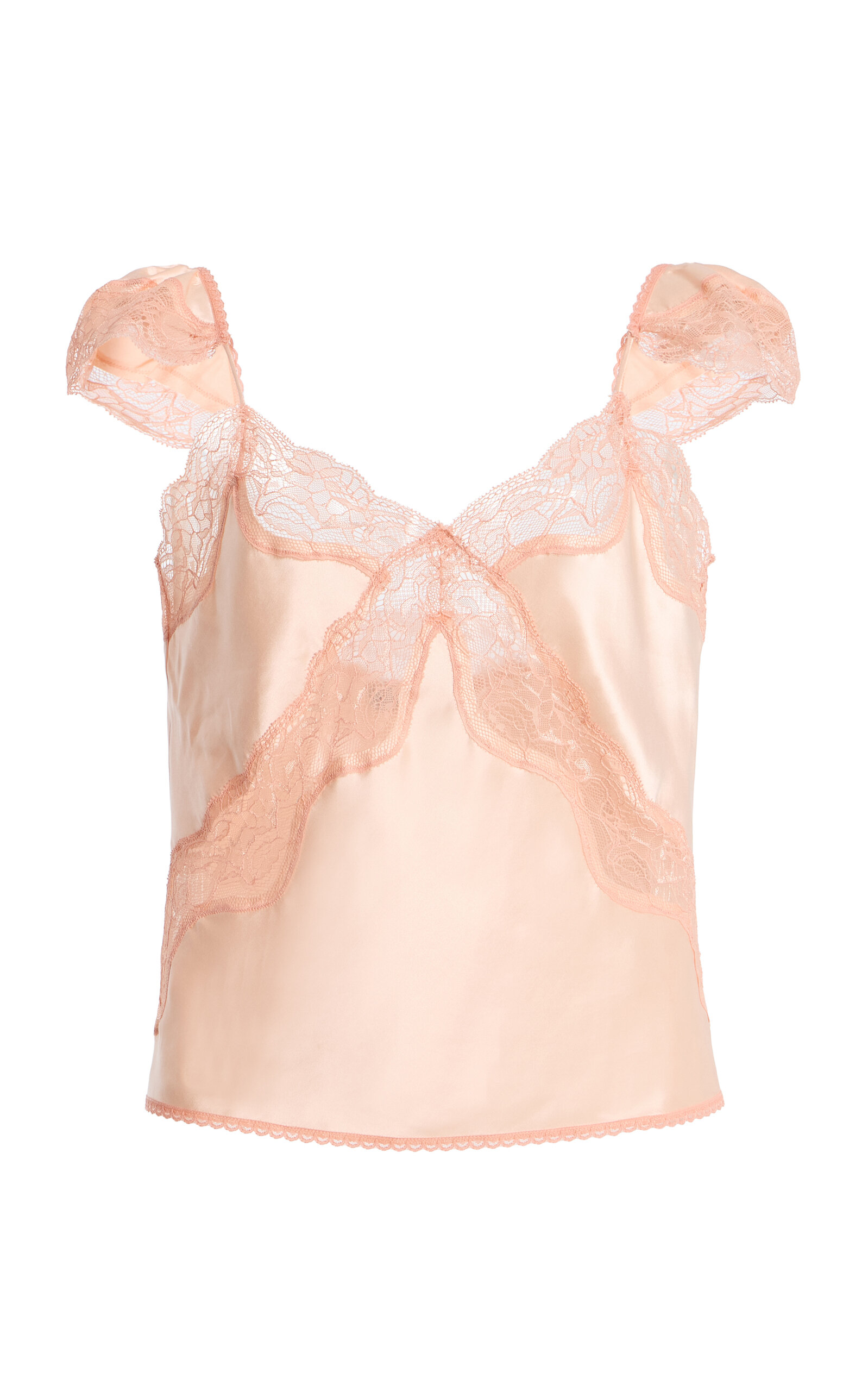 Exclusive Lace-Trimmed Satin Camisole Top