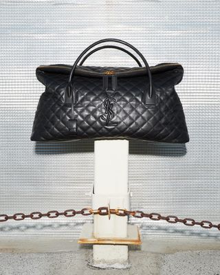 Es Giant Ysl Travel Bag in Smooth Quilted Leather