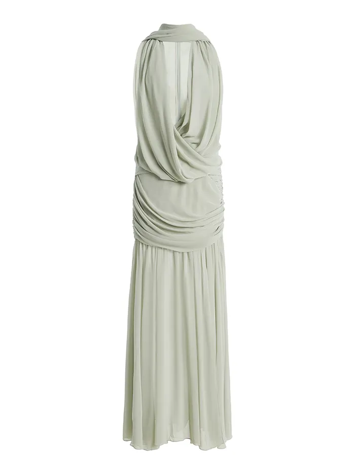 De La Vali, Azul Crepe Maxi Dress