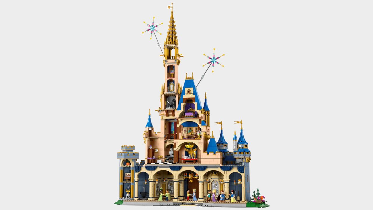 Lego Disney Castle on a plain background