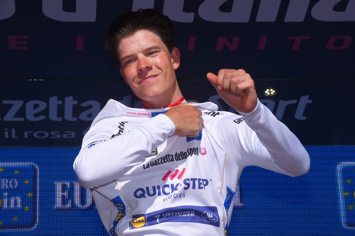 Bob Jungels (Quick-Step Floors) in the best young rider's white jersey