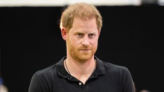 Prince Harry, Duke of Sussex attends the swimming competition during day four of the Invictus Games The Hague
