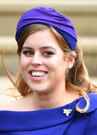 Princess Beatrice attends the wedding of Princess Eugenie of York and Jack Brooksbank at St George's Chapel on October 12, 2018 in Windsor, England