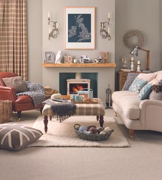 cream log burner in neutral living room