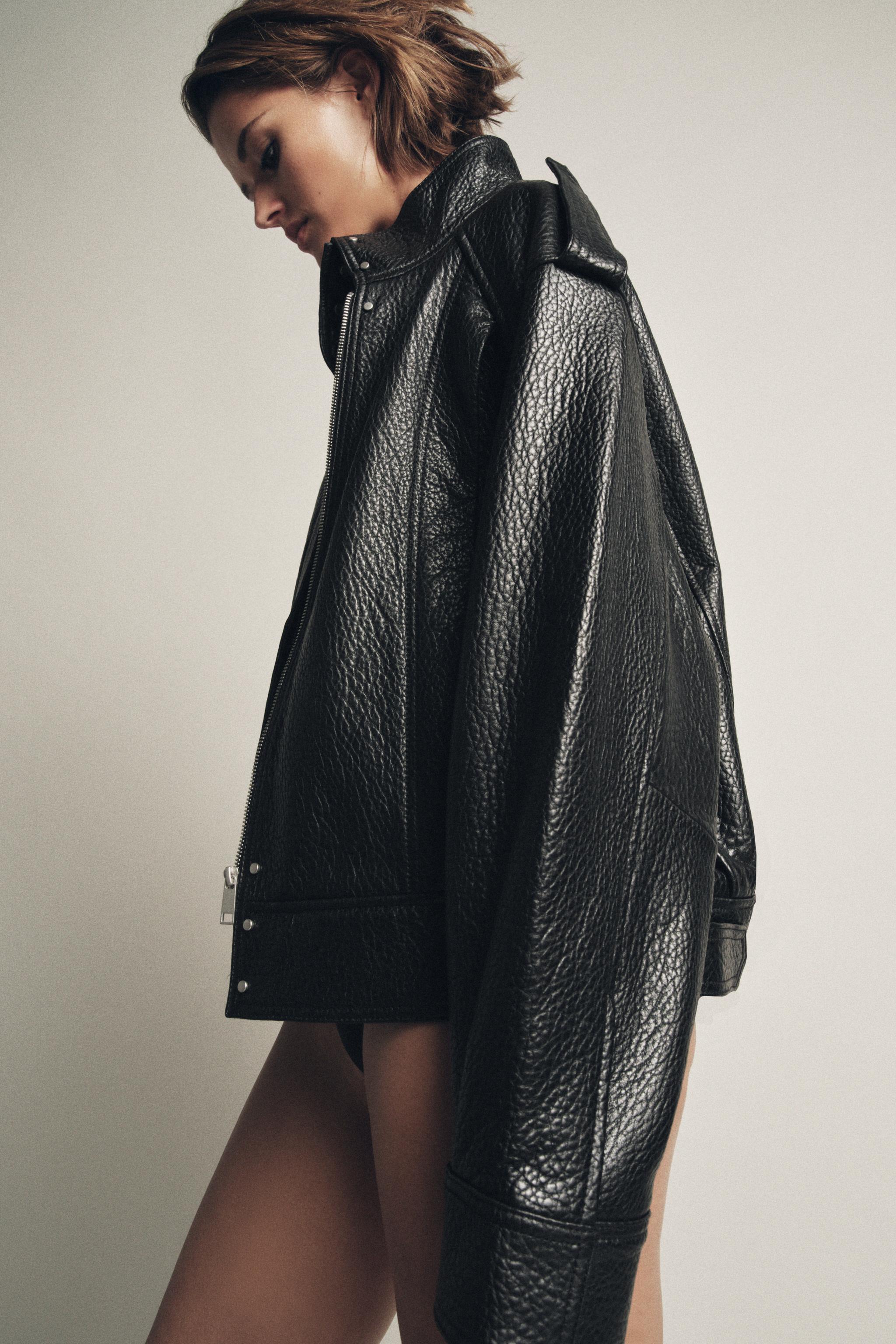 Leather Bomber Jacket Zw Collection Limited Edition