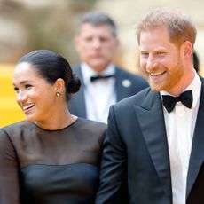 london, united kingdom july 14 embargoed for publication in uk newspapers until 24 hours after create date and time meghan, duchess of sussex and prince harry, duke of sussex attend "the lion king" european premiere at leicester square on july 14, 2019 in london, england photo by max mumbyindigogetty images