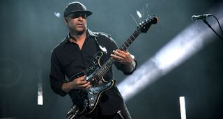 Tom Morello with his Soul Power Fender Stratocaster
