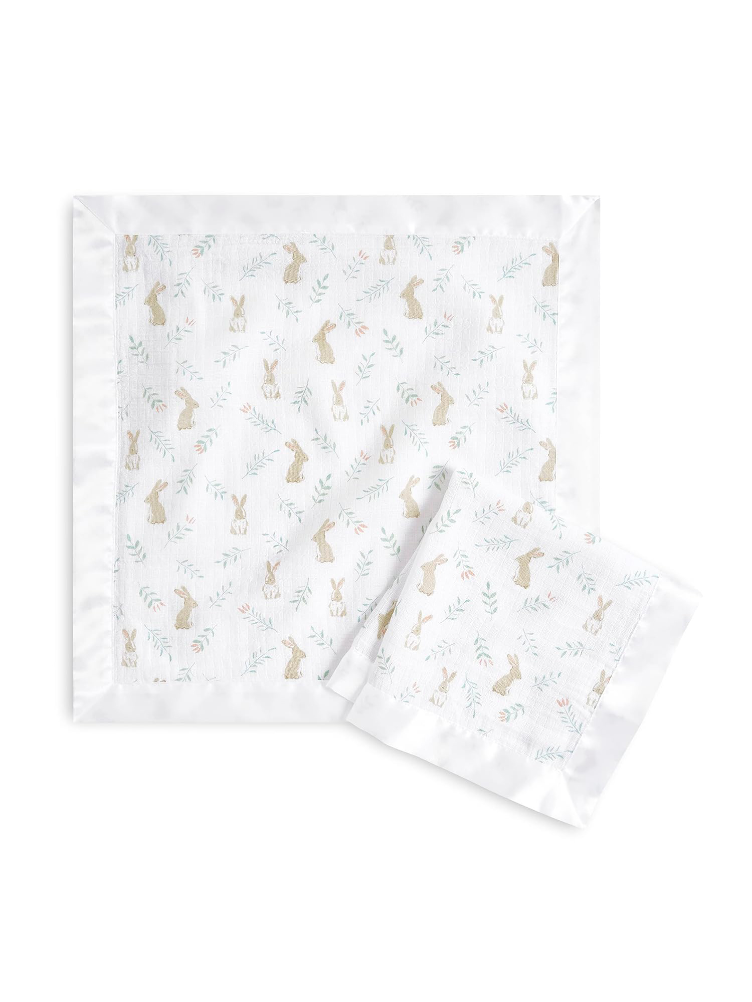 aden + anais, Aden + Anais Essentials Issie Security Blankets, Super Soft 100% Cotton Muslin, 2 Pack, Blushing Bunnies