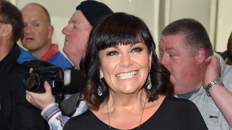 Dawn French has embraced short gray hair as she grows out her signature bob