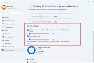 Delivery optimization lower upload limits