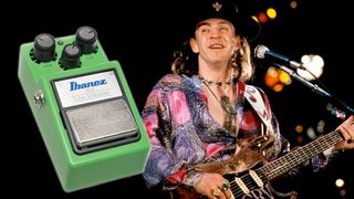Stevie Ray Vaughan and Ibanez TS9 Tube Screamer composite image