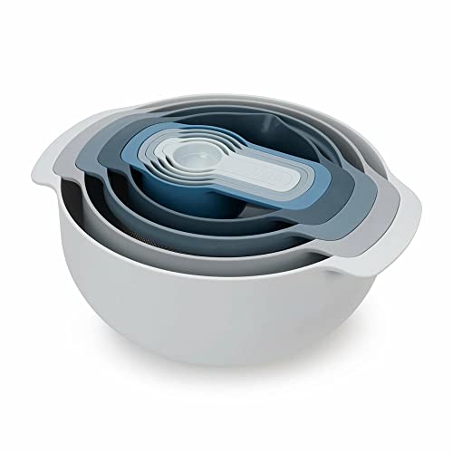 Joseph Joseph Editions Nest 9 Plus, 9-Piece Compact Food Preparation Set - Sky