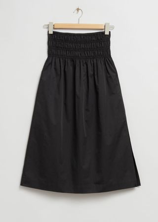 Elasticated High-Waist Midi Skirt