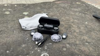 Close-up of the supplied drawstring bag containing the Boyamic 3 kit