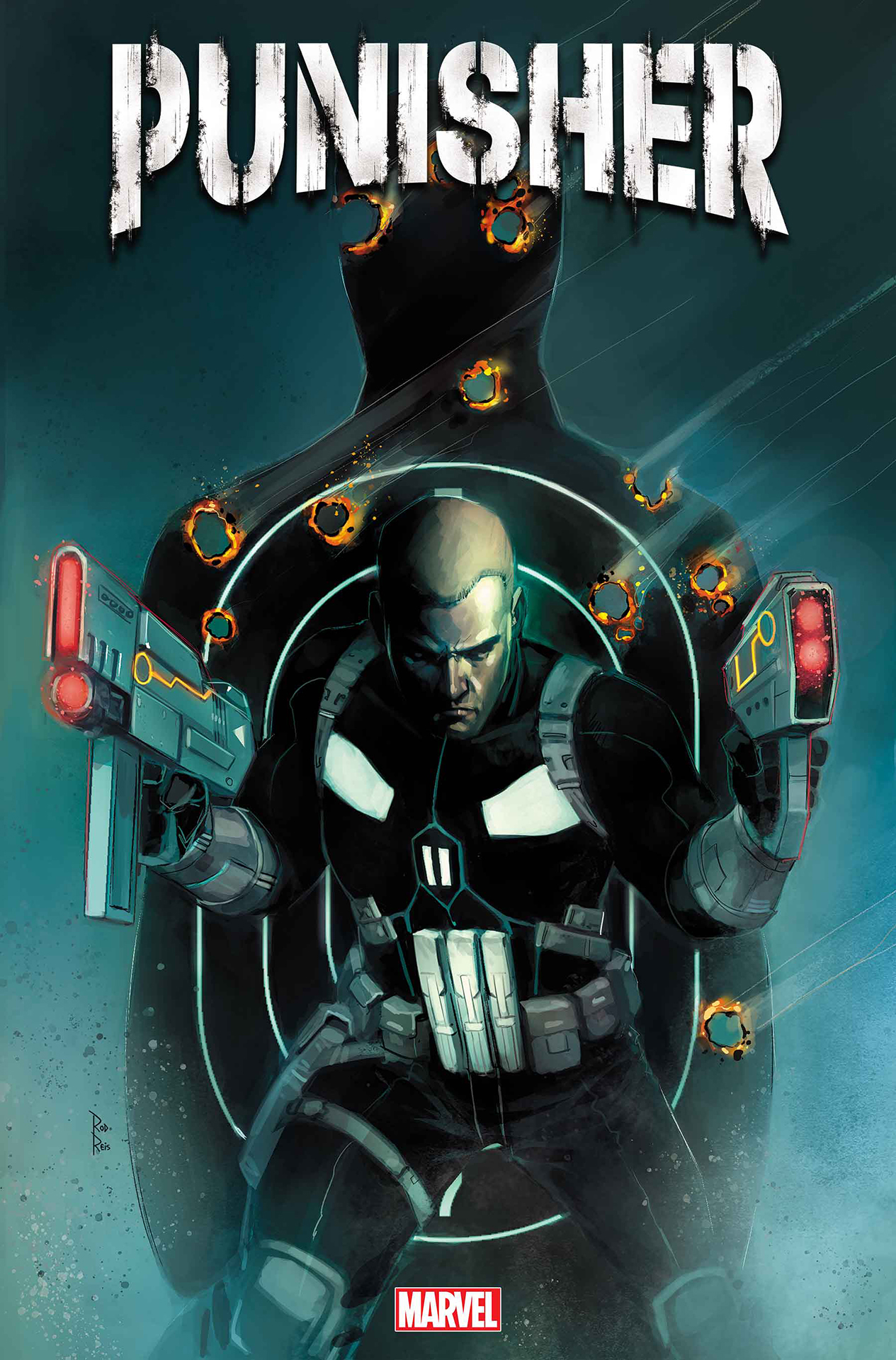 Arte de portada de Punisher #1 por Rod Reis