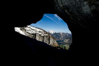 The Aouda.X spacesuit tests were part of a 5-day Mars mission analog field test performed at Mammoth Cave in the Giant Ice Caves of Dachstein, Austria, by the Austrian Space Forum and international research partners in April-May 2012. Here is the view from the cave entry to the beautiful landscape (background: Hallstaetter Lake).