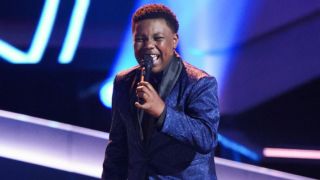 Jaukeem Fortson, 13, performs in the Blind Auditions on The Voice Season 26. He went on to join Reba McEntire's team.