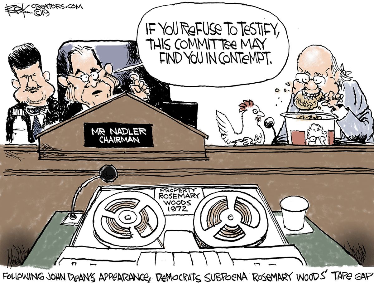 Political Cartoon U.S. John Dean Testimony Rosemary Woods Nixon | The Week