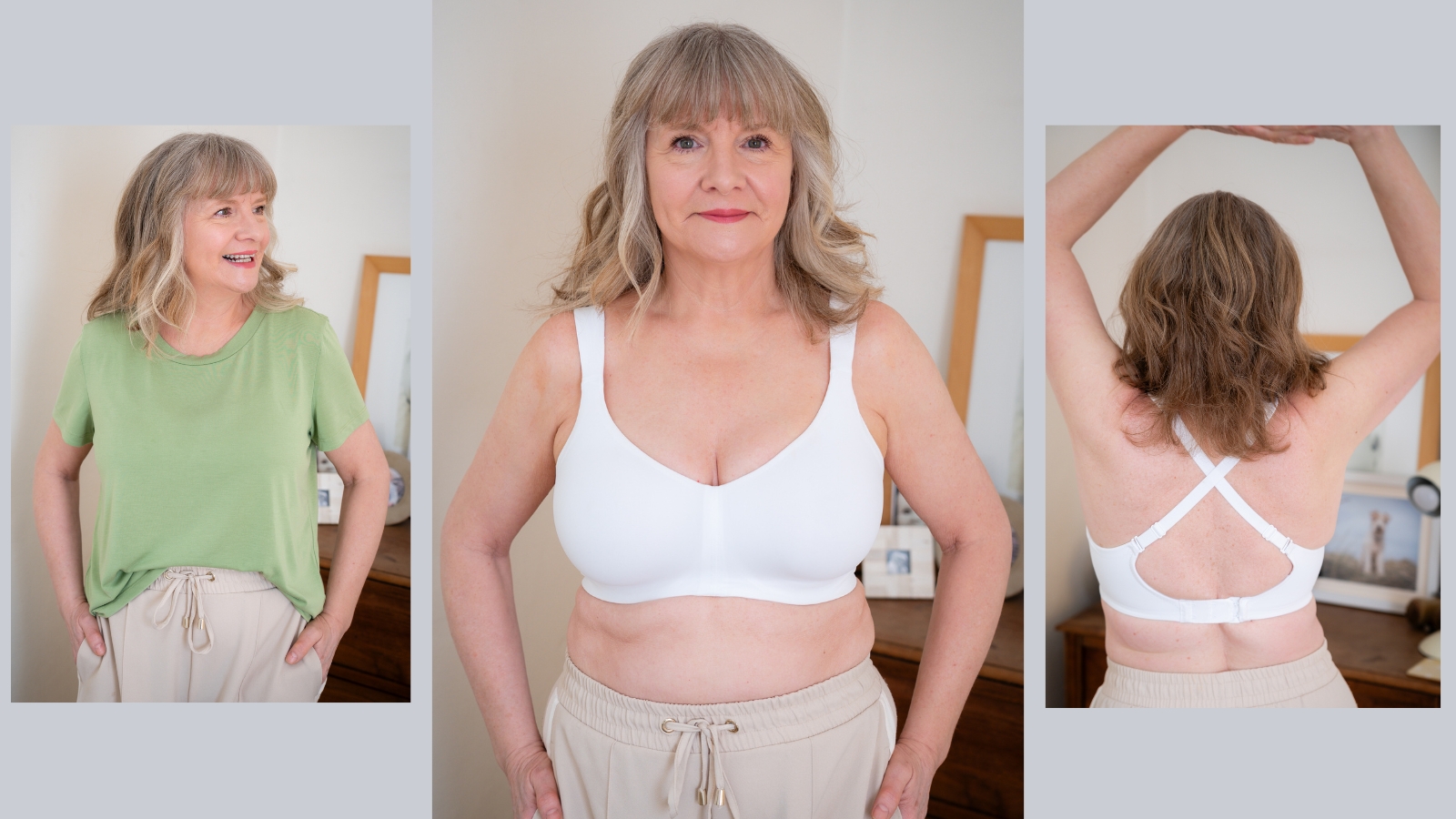 Julie Player wearing M&S Flexifit minimiser bra