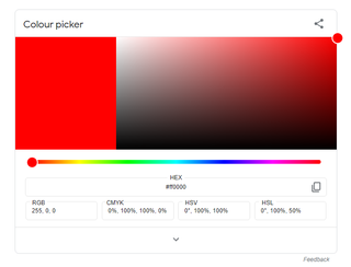 A screenshot of the #FF000 colour