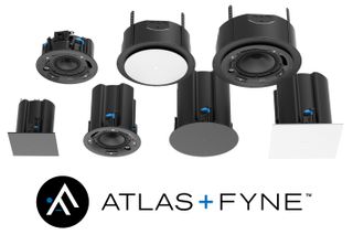 The AtlasIED Isoflare ceiling speakers.