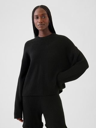 gap, CashSoft Shaker-Stitch Crewneck Sweater