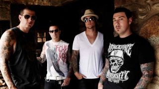 Avenged Sevenfold posing for a photo