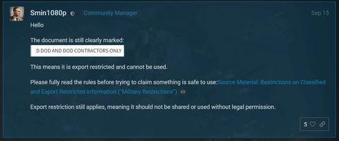 Restricted military info is being posted on the War Thunder forums so