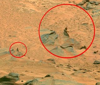 Female Figure on Mars Just a Rock