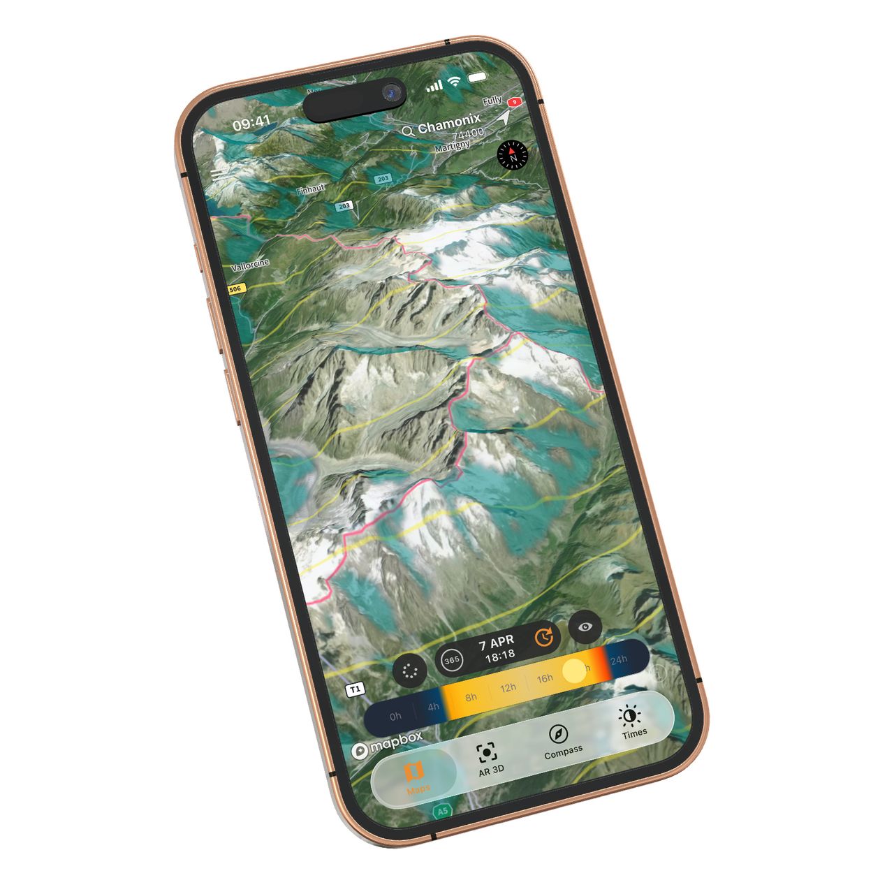 The SunQuest app on an iPhone