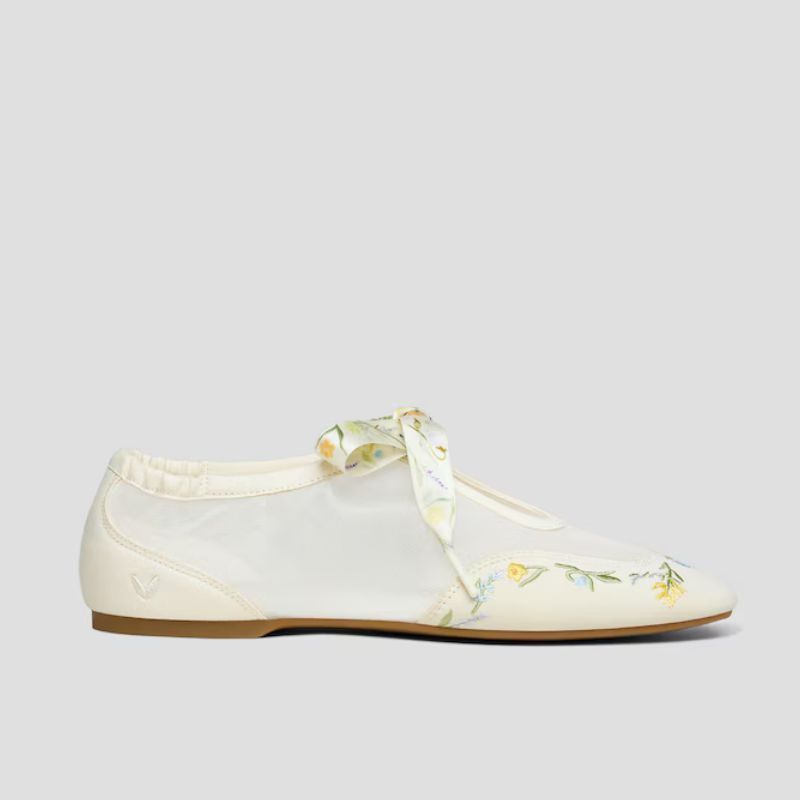 Vivaia, Square-Toe Organza Sneakerinas