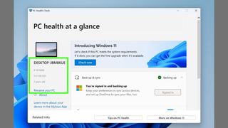 Screenshot showing how to check the health of your Windows PC using PC Health Check - Open PC Health Check