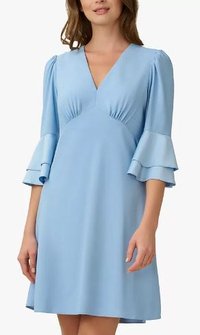 Adrianna Papell Crepe Bell Sleeve Dress, Elegant Sky | £79.50 | John Lewis &amp; Partners