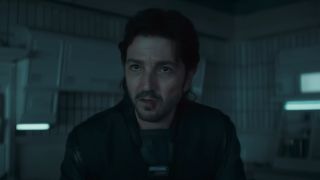 Diego Luna as Cassian in a dimly lit roomon Andor Season 2