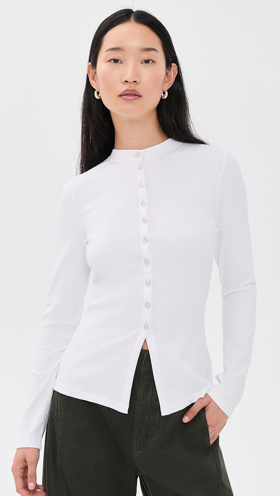 Daphne Ribbed Top - White