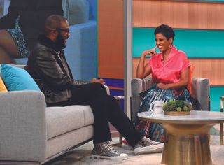 Tamron Hall (r.) interviews Tyler Perry on her show 'Tamron Hall'