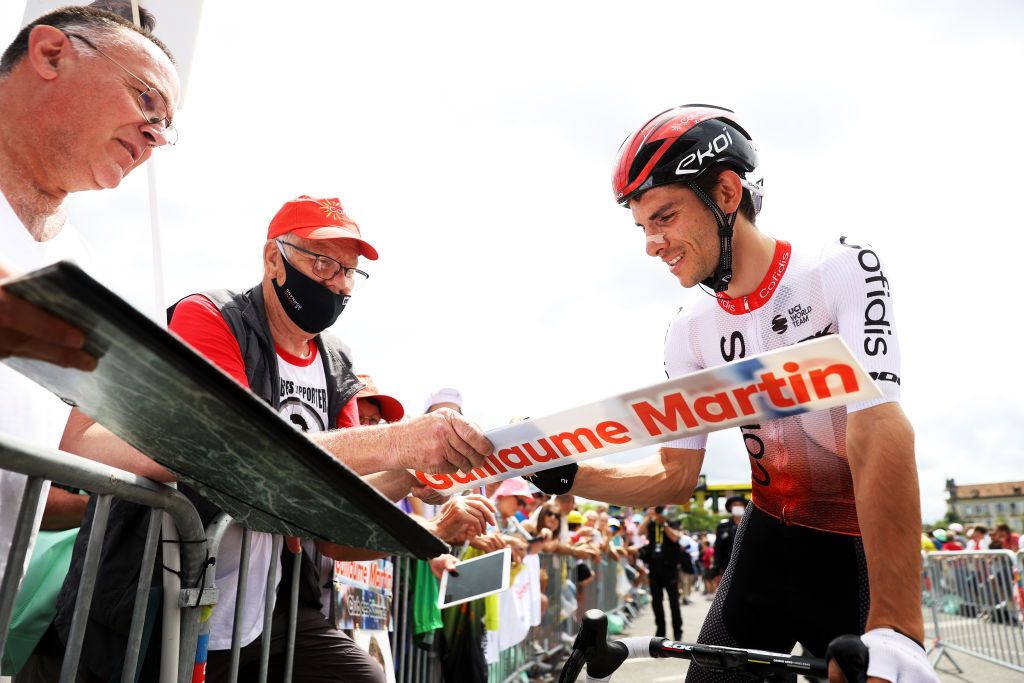 PAU FRANCE JULY 05 Guillaume Martin of France and Team Cofidis signing autographs prior to stage five of the 110th Tour de France 2023 a 1627km stage from Pau to Laruns UCIWT on July 05 2023 in Pau France Photo by Michael SteeleGetty Images