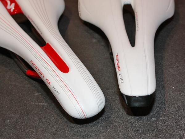 The Romin nose is wider and flatter than the Toupe and the central channel carries through the entire length of the saddle.