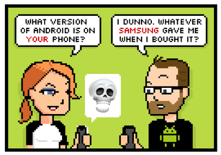 what version of android is on your phone? i dunno. whatever samsung gave me when i bought it?