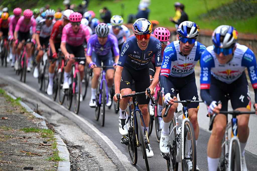TURIN, ITALY - MARCH 18: Thomas Pidcock of Great Britain and Team Pinarello Q36.5 Pro Cycling competes during the 106th Milano-Torino 2026 a 174km one day race from Rho to Turin - Superga 670m / #UCIWT / on March 18, 2026 in Turin, Italy. (Photo by Tim de Waele/Getty Images)