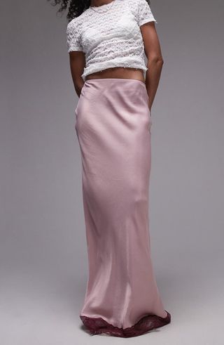 Bias Cut Satin Maxi Skirt