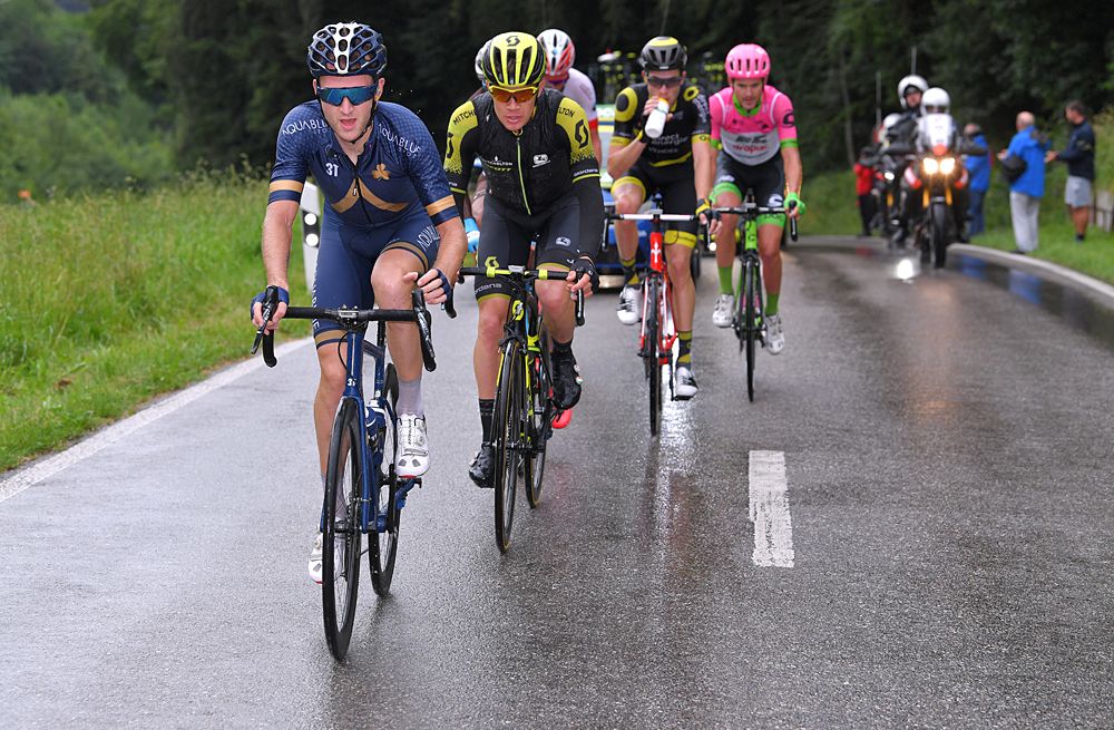 Mark Christian (Aqua Blue Sport) in the breakaway at the Tour de Suisse