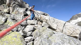 trad climber lead climbing